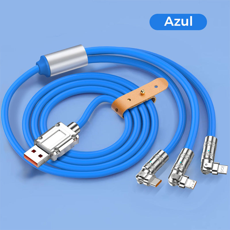 Cable de Carga Rápida 3 en 1 de 120 W con Giro de 180°