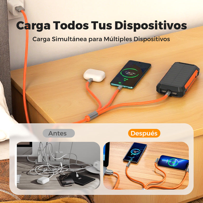 Cable de Carga Rápida 3 en 1 de 120 W con Giro de 180°