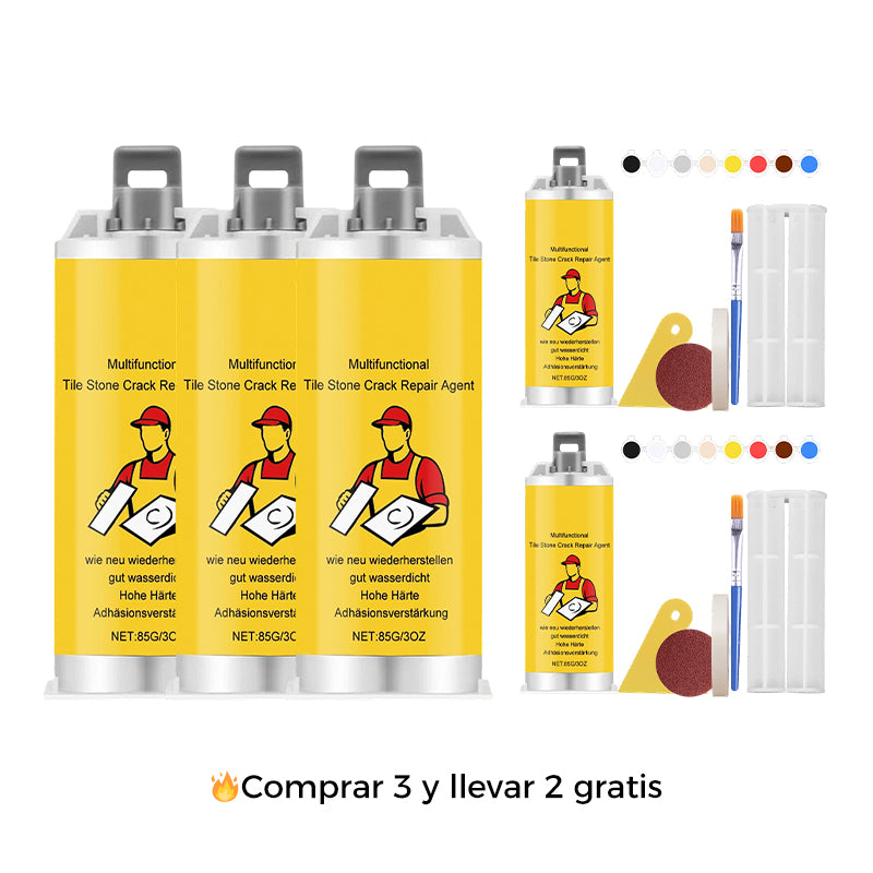 Kit multifuncional para reparar grietas en baldosas de piedra
