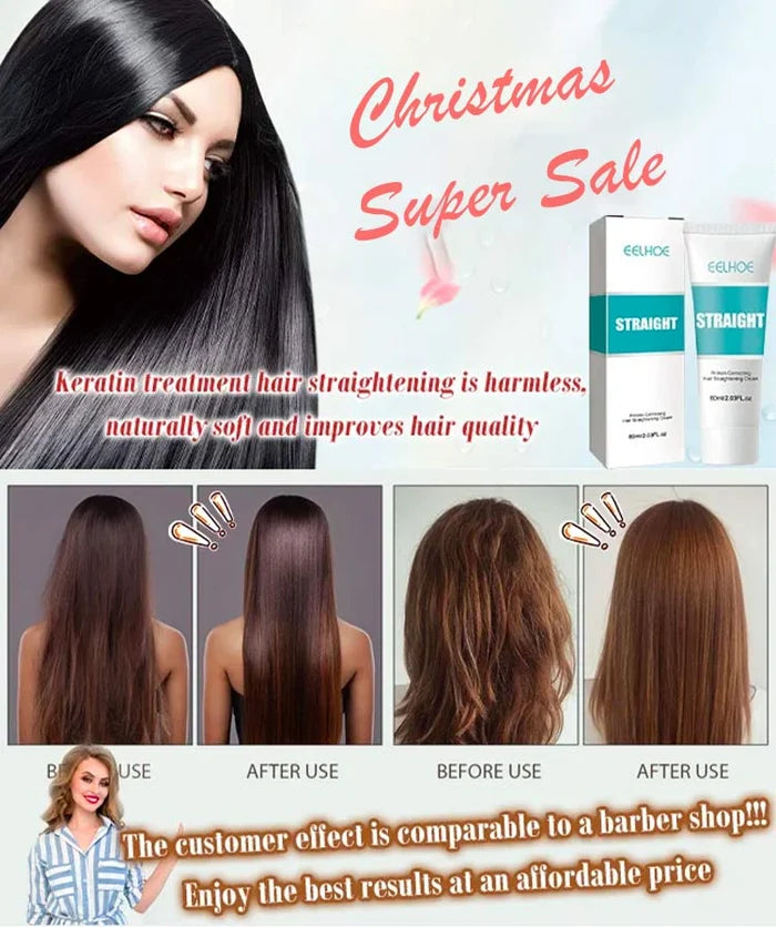 Compre 2 y llévese 1 gratis-Silk and Keratin Treatment Hair Straightening Cream