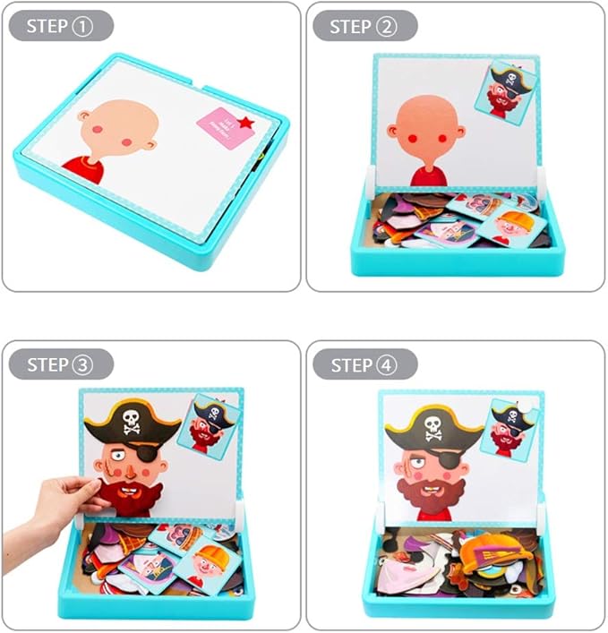 🎨 Puzzles Magnéticos de Vestir para Caras - Juego Educativo de Doble Cara para Niños, Ideal para Viajes y Aprendizaje Creativo ✨🧒