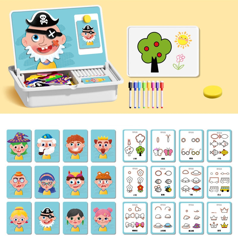 🎨 Puzzles Magnéticos de Vestir para Caras - Juego Educativo de Doble Cara para Niños, Ideal para Viajes y Aprendizaje Creativo ✨🧒