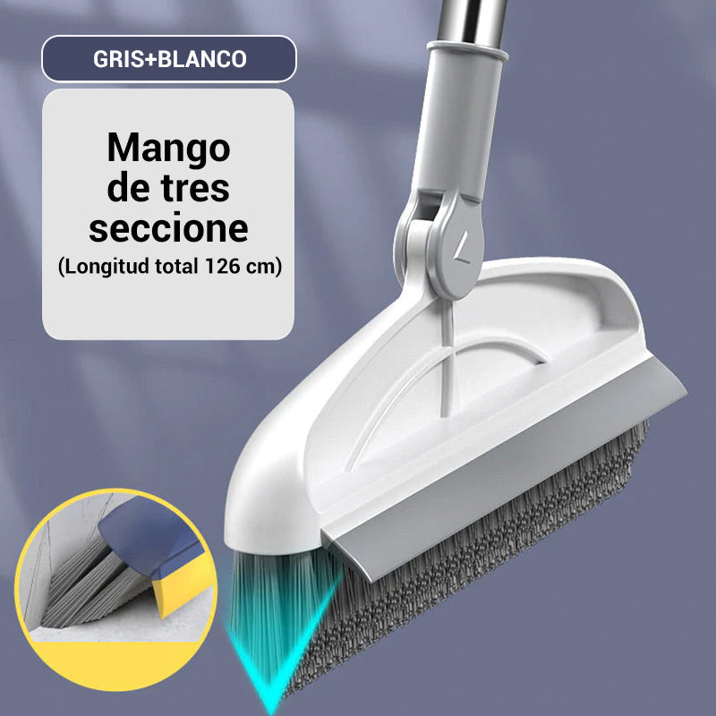 Cepillo de cerdas duras 2 en 1 giratorio 180° con mango largo