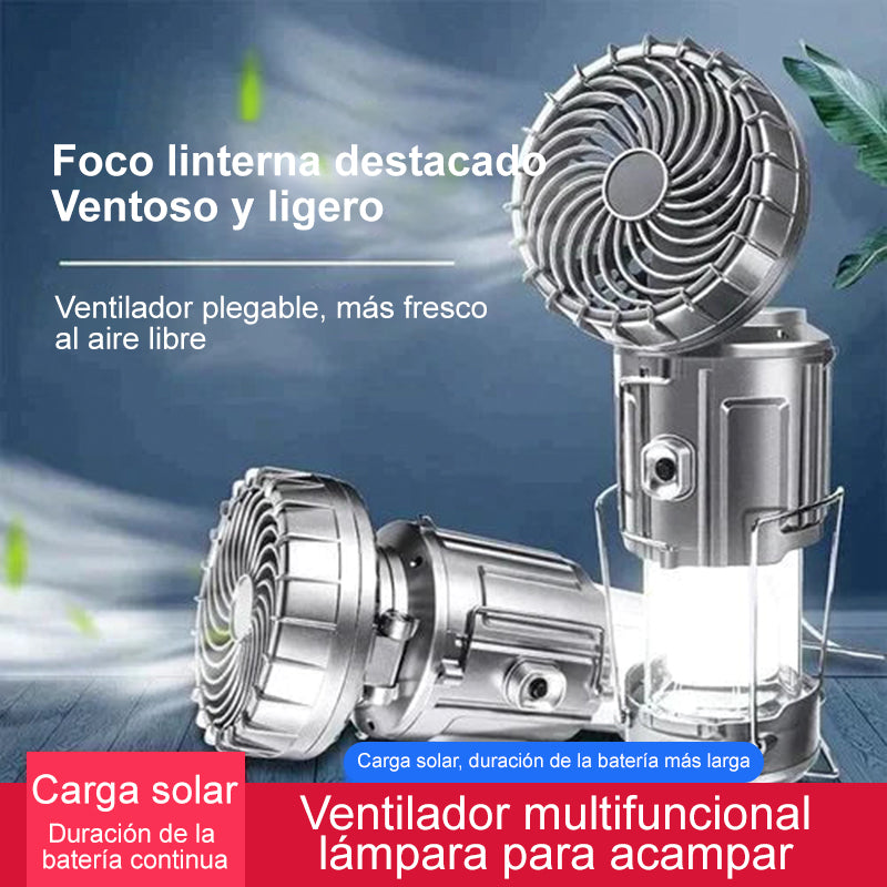 Linterna LED portátil para camping con ventilador