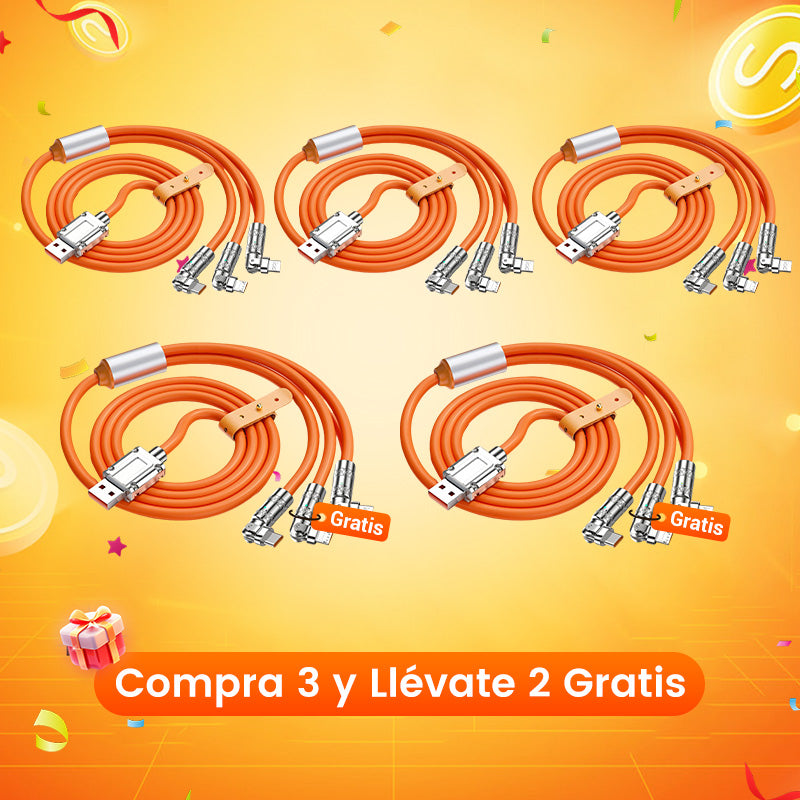 Cable de Carga Rápida 3 en 1 de 120 W con Giro de 180°