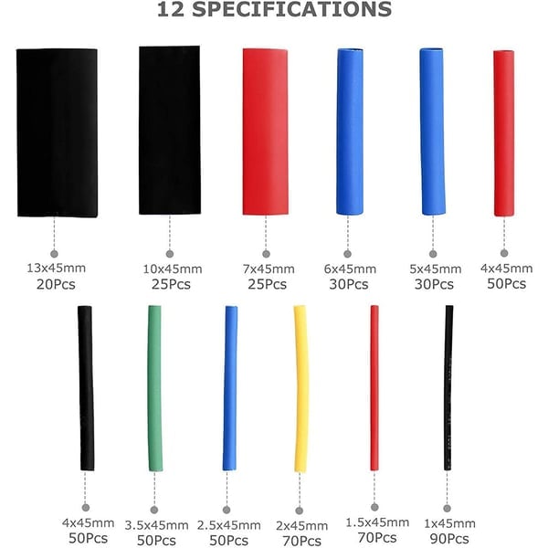 🛠️Juego de tubos termorretráctiles multicolor