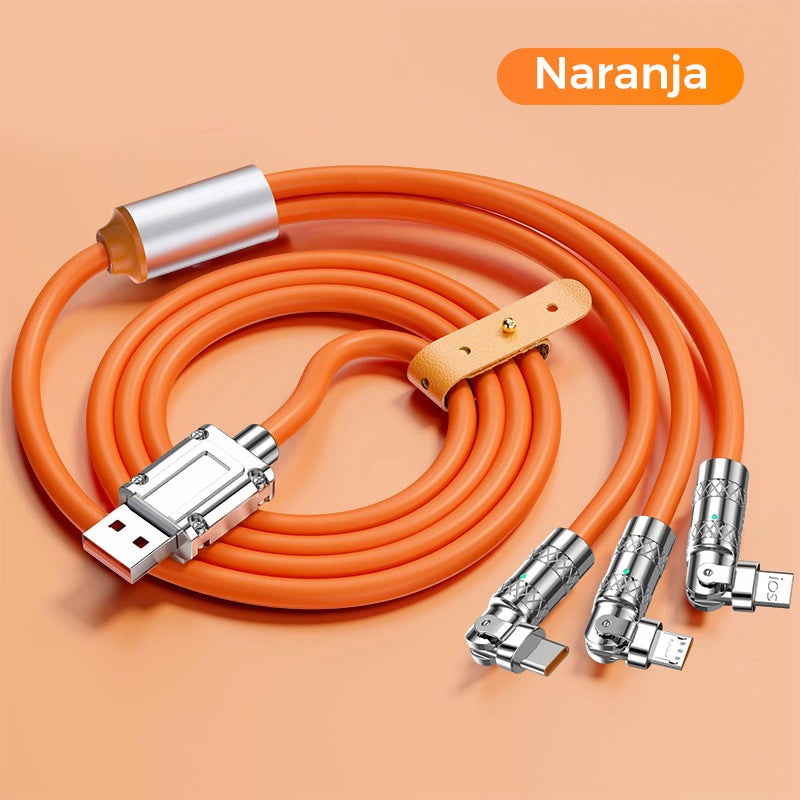 Cable de Carga Rápida 3 en 1 de 120 W con Giro de 180°