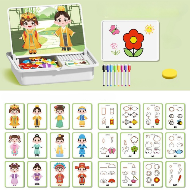 🎨 Puzzles Magnéticos de Vestir para Caras - Juego Educativo de Doble Cara para Niños, Ideal para Viajes y Aprendizaje Creativo ✨🧒