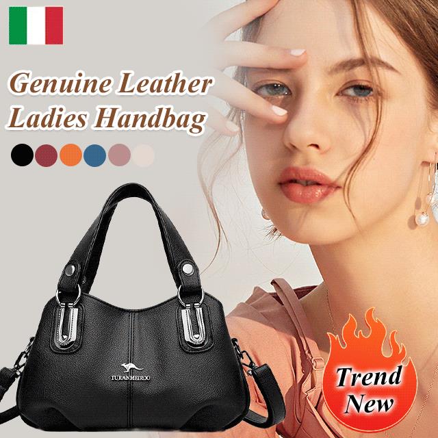 Women's genuine leather tote bag with large capacity