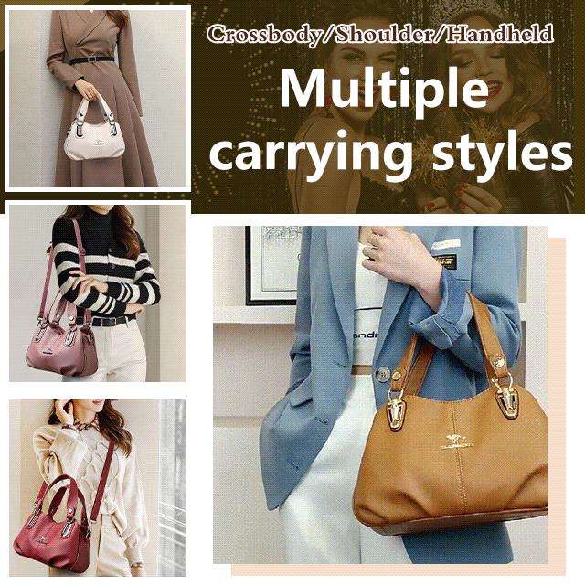 Women's genuine leather tote bag with large capacity