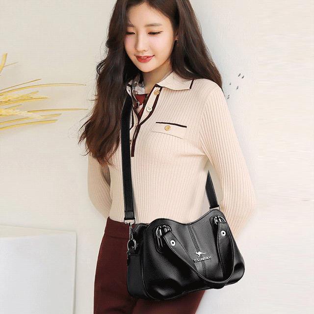 Women's genuine leather tote bag with large capacity