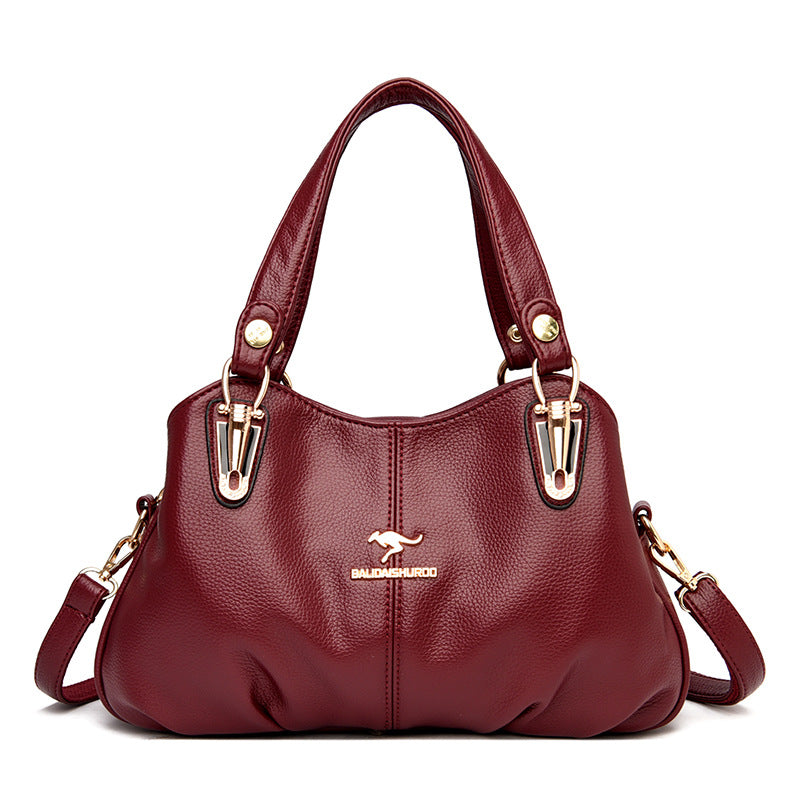 Women's genuine leather tote bag with large capacity