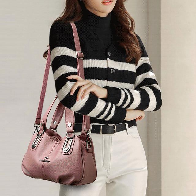 Women's genuine leather tote bag with large capacity