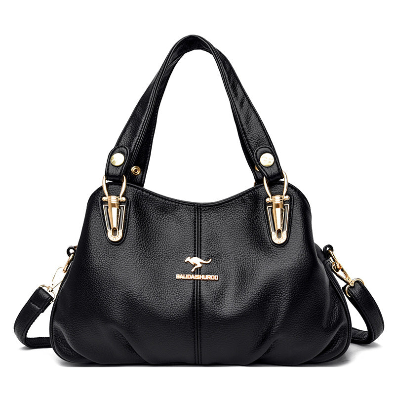 Women's genuine leather tote bag with large capacity