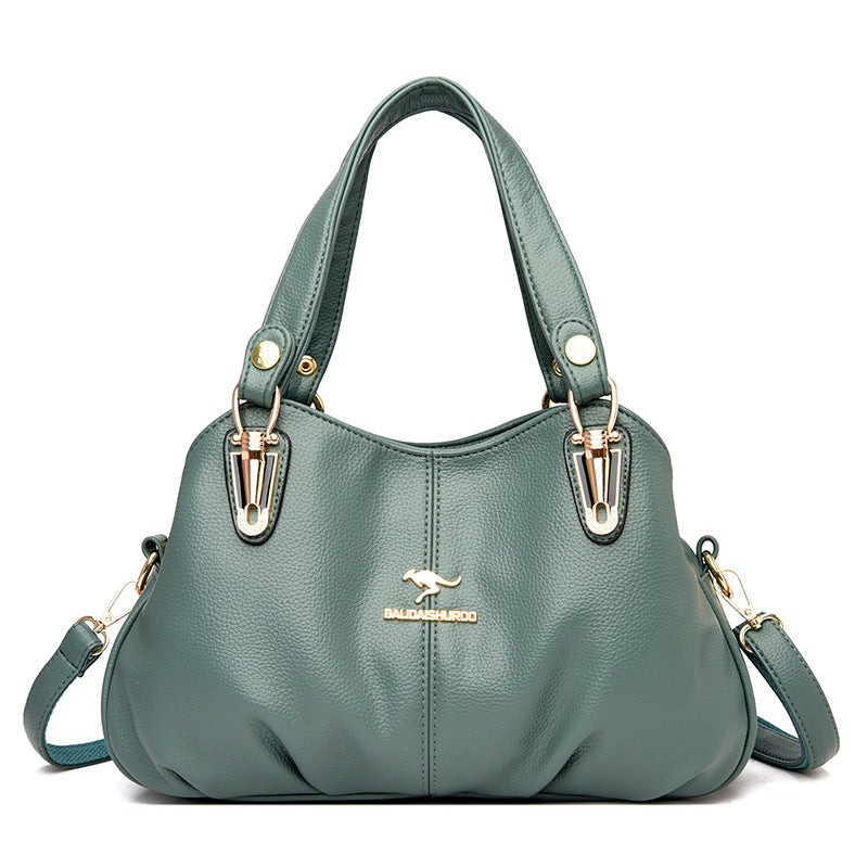 Women's genuine leather tote bag with large capacity