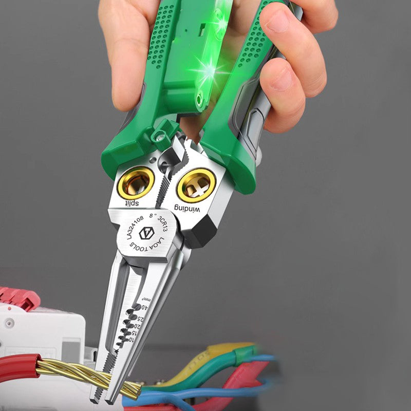 🔥Tijeras pelacables multifuncionales 8 en 1 con prueba eléctrica