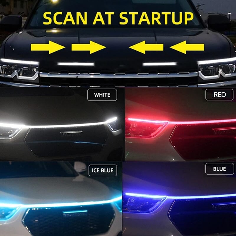 🔥【Kit HoodBeam de Barrido Dinámico】- ¡50% DESCUENTO! ¡Ilumina tu capó con efectos de barrido suave e hipnótico! ✨🚗