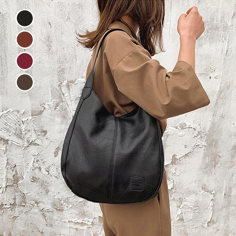 Winter limited🌸 time sale💕 retro style soft leather large capacity ladies shoulder bag