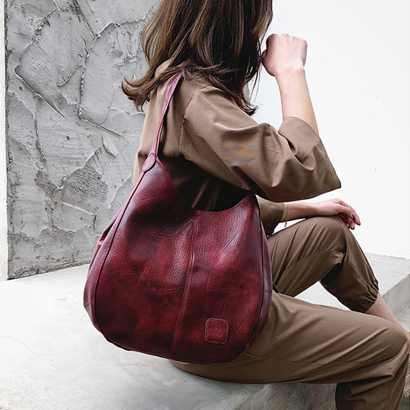 Winter limited🌸 time sale💕 retro style soft leather large capacity ladies shoulder bag
