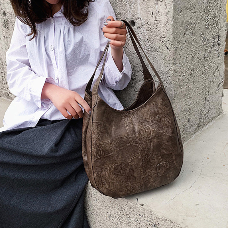 Winter limited🌸 time sale💕 retro style soft leather large capacity ladies shoulder bag