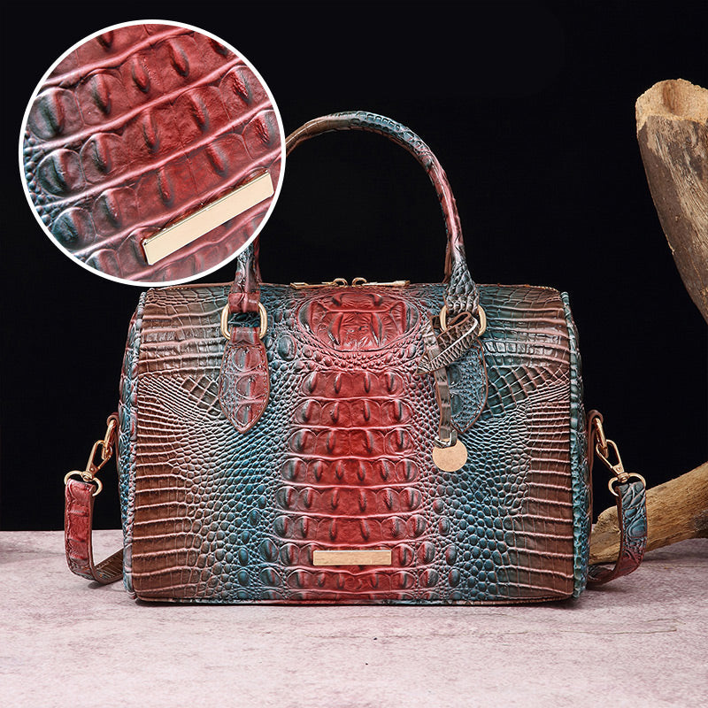 Luxurious crocodile embossed PU leather crossbody bag