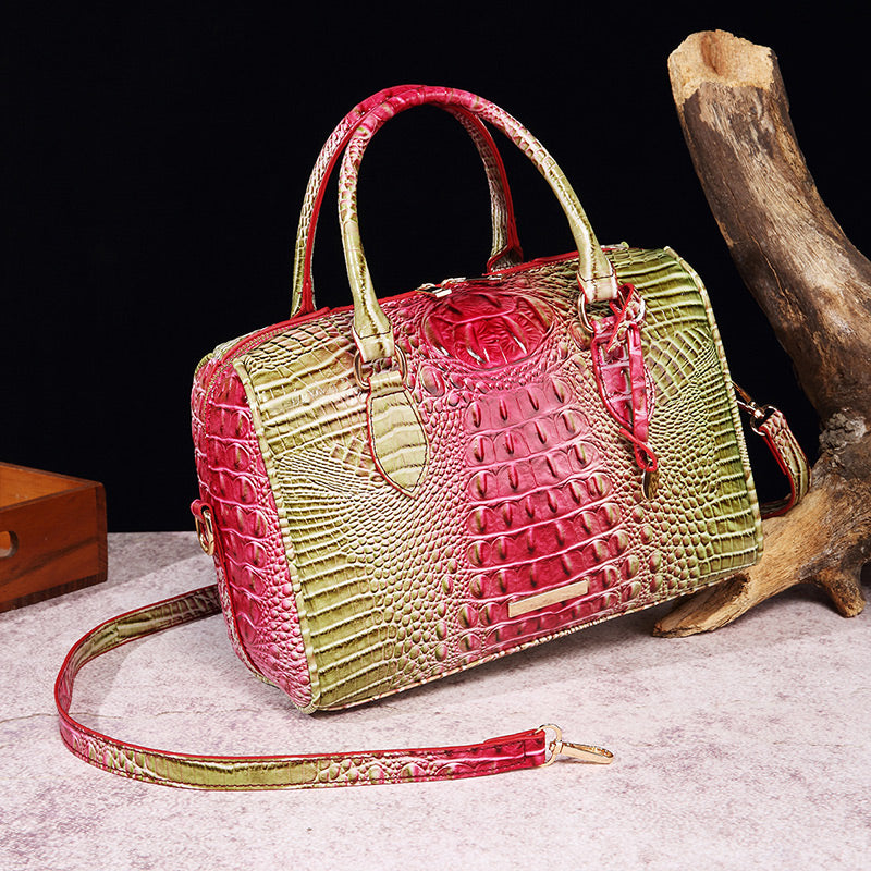 Luxurious crocodile embossed PU leather crossbody bag