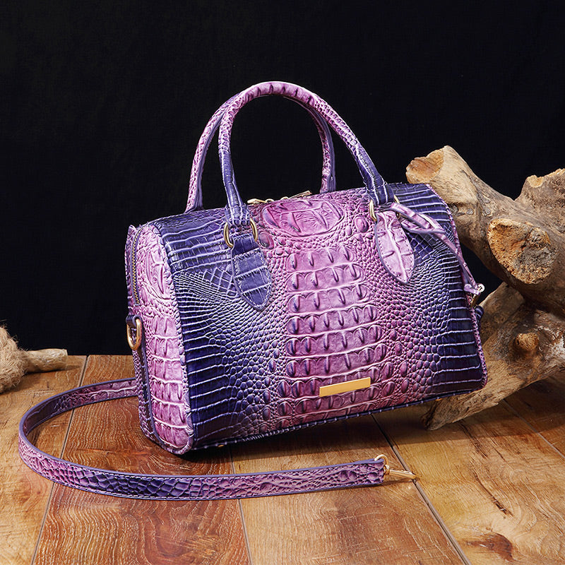Luxurious crocodile embossed PU leather crossbody bag