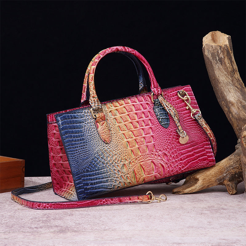 Women's Crocodile Embossed Long Handbag