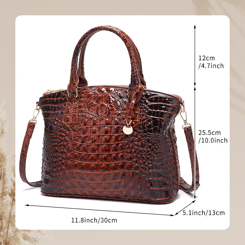 ladies handbag with crocodile embossing
