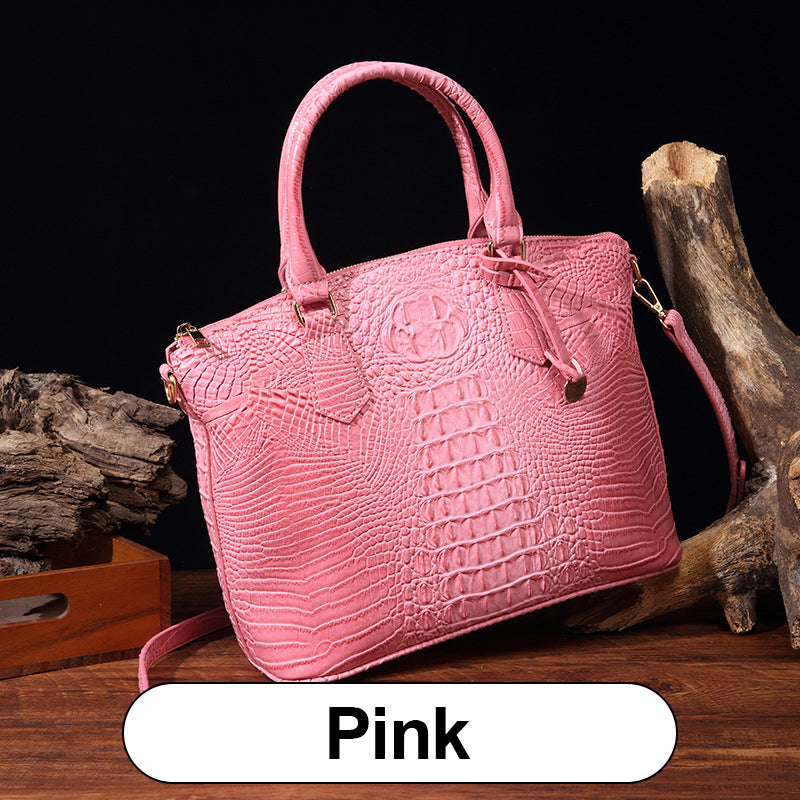 ladies handbag with crocodile embossing