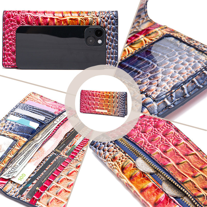 wallet with crocodile pattern