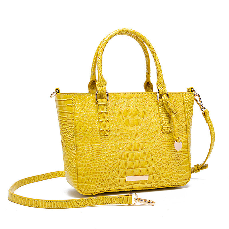 Versatile crocodile embossed PU leather crossbody bag with large capacity