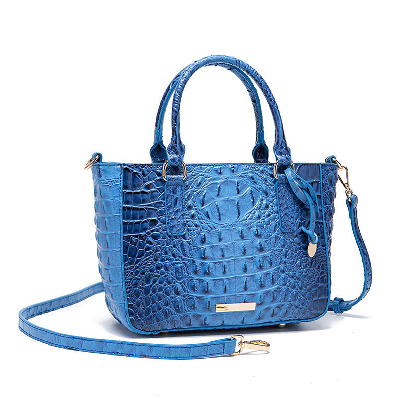 Versatile crocodile embossed PU leather crossbody bag with large capacity