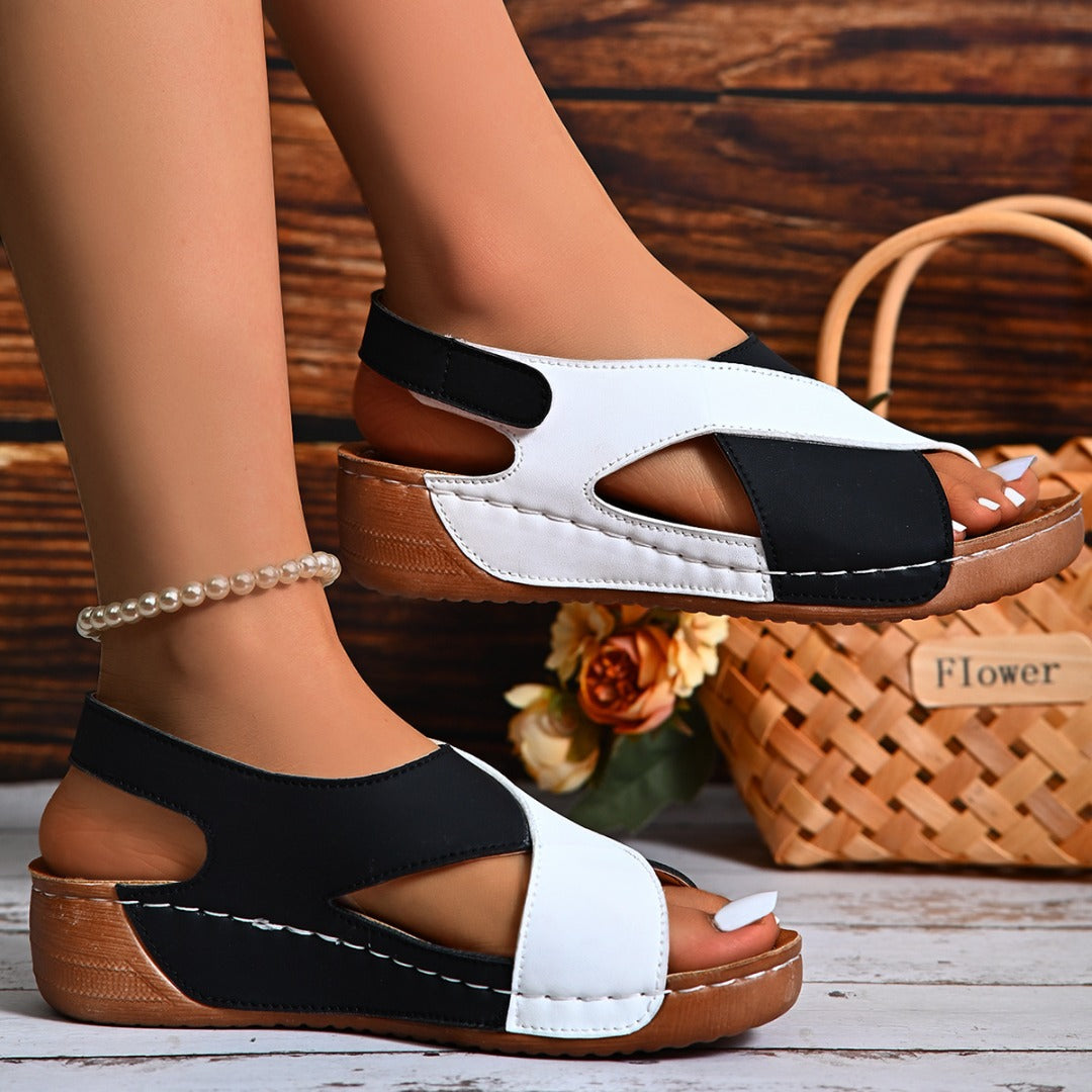 Sandalias ortopédicas de tacón inclinado ultra cómodas para mujer