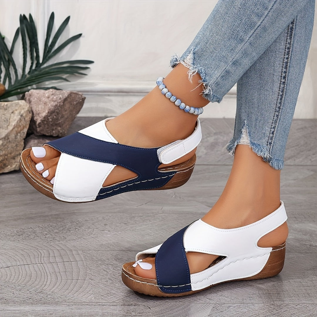 Sandalias ortopédicas de tacón inclinado ultra cómodas para mujer