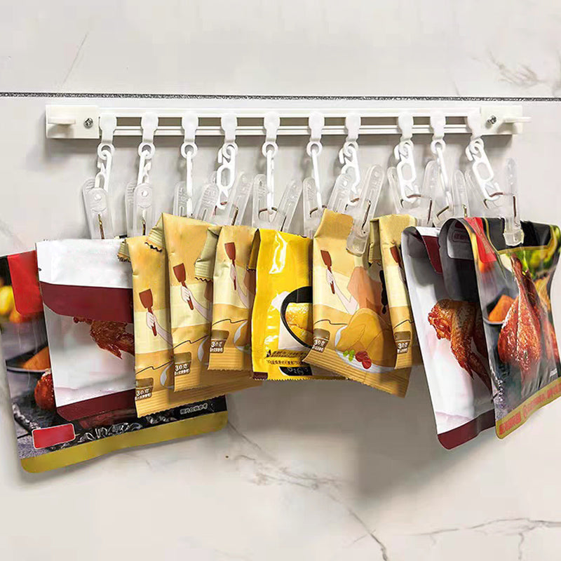 Gancho organizador en forma de S para pared con riel sin perforaciones para el hogar
