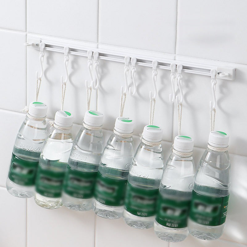 Gancho organizador en forma de S para pared con riel sin perforaciones para el hogar