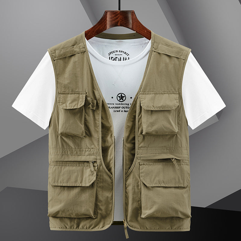 š„Chaleco multibolsillos transpirable y ligero para hombreš„Men's Outdoor