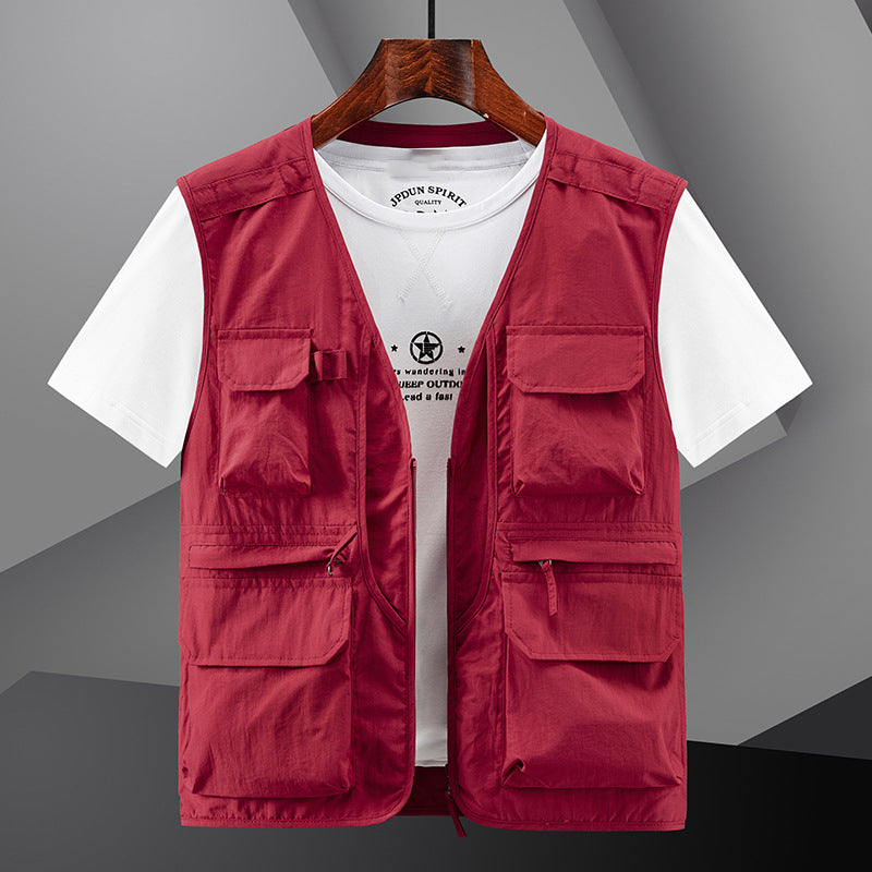 š„Chaleco multibolsillos transpirable y ligero para hombreš„Men's Outdoor