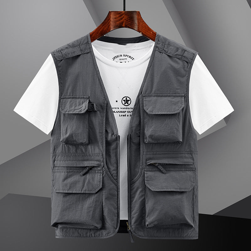 š„Chaleco multibolsillos transpirable y ligero para hombreš„Men's Outdoor