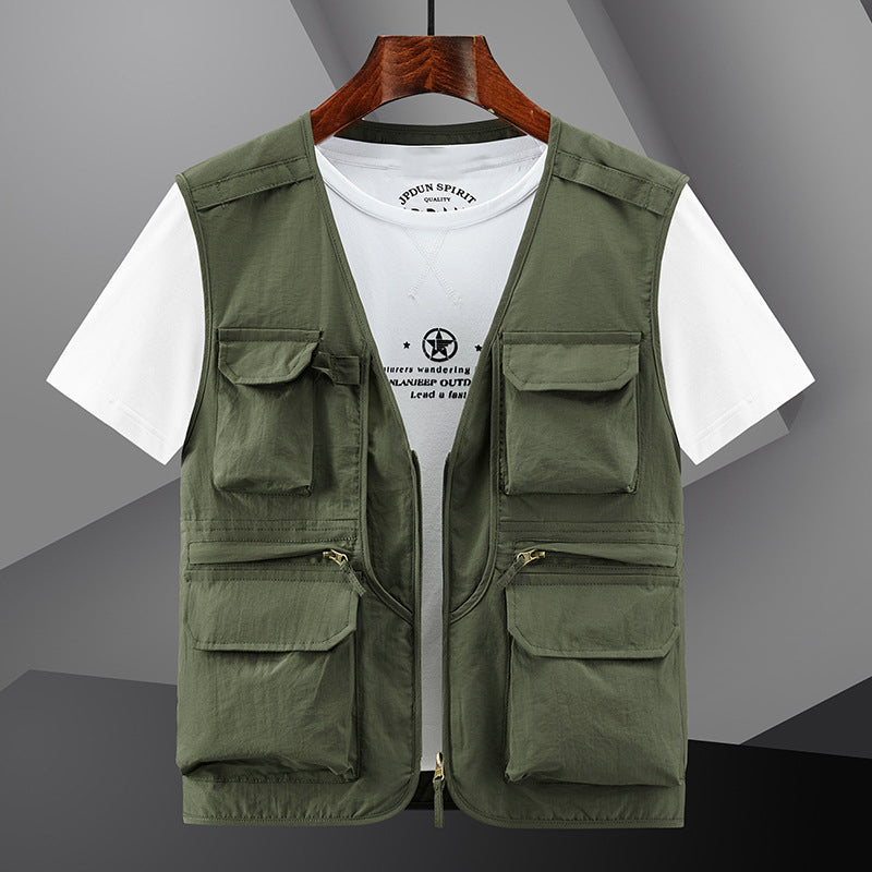 š„Chaleco multibolsillos transpirable y ligero para hombreš„Men's Outdoor