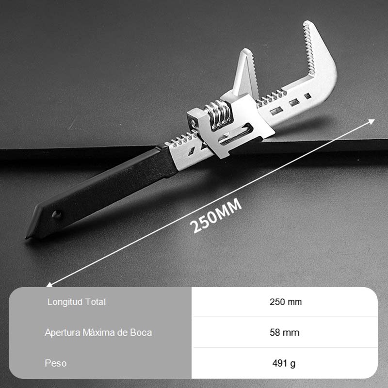 Llave Ajustable de Apertura Amplia