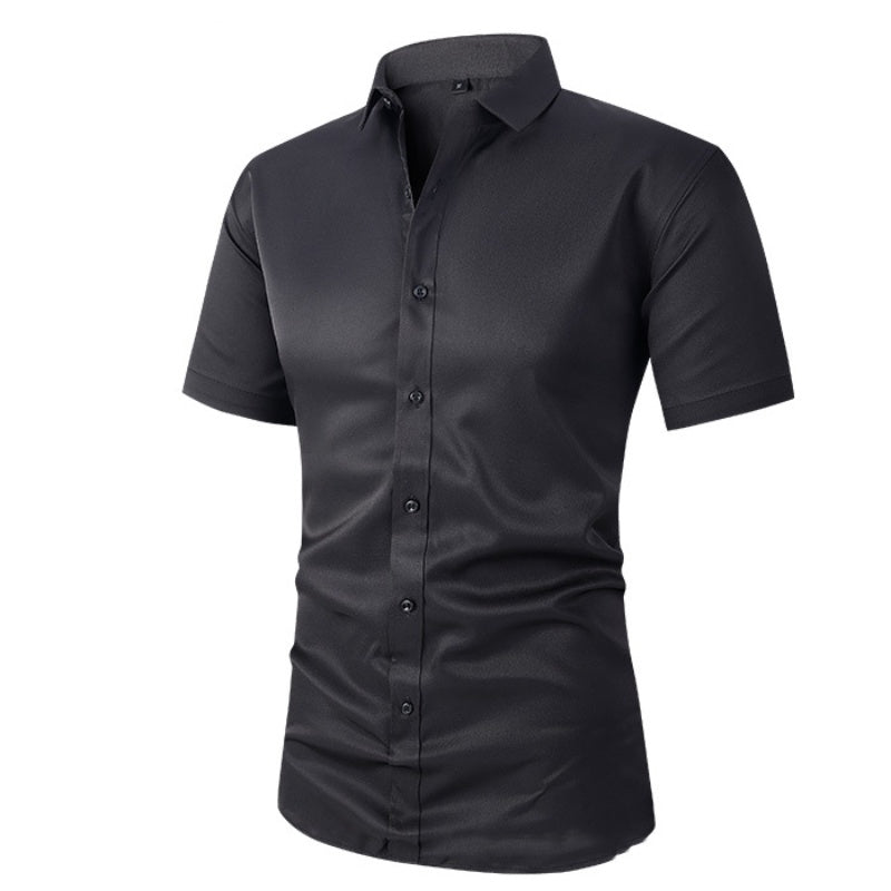 Camisas elásticas de vestir para hombre de manga corta