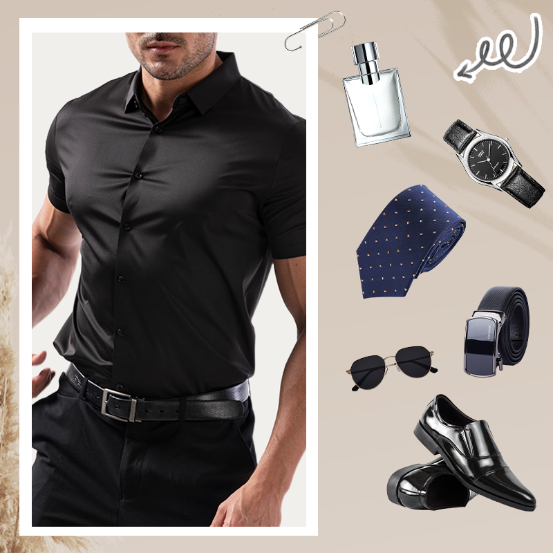 🌴Verano Specials❄️Camisas de Manga Corta para Hombre con Elasticidad en 4 Direcciones