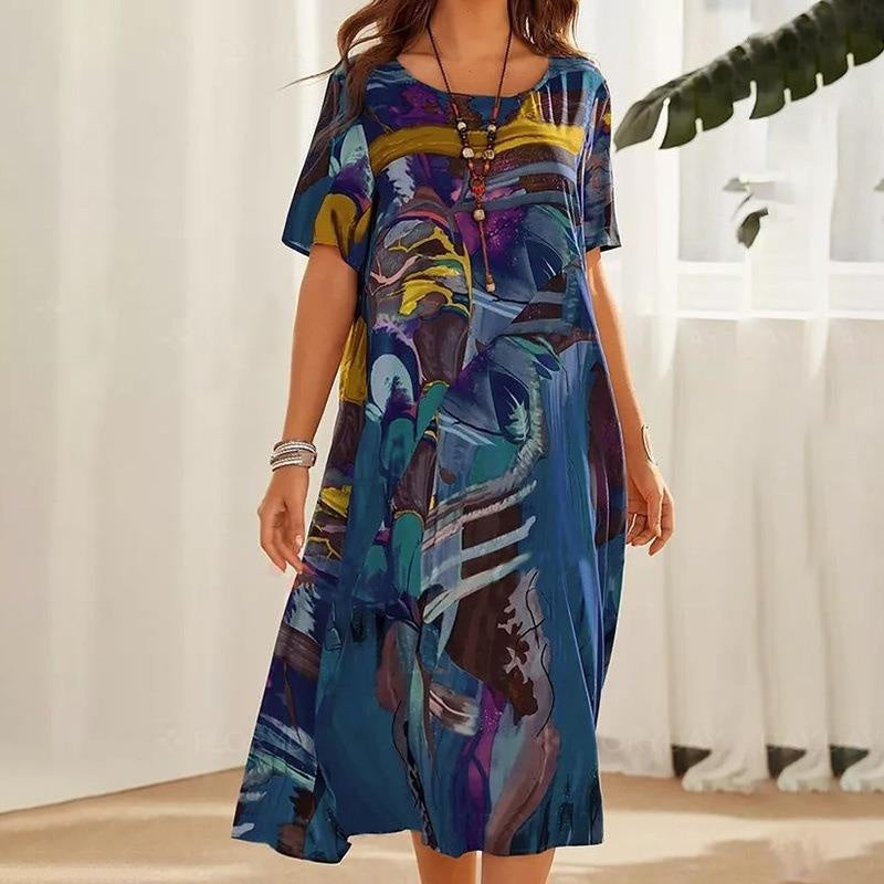 🎉Promoción del último día 50% de descuento💃en elegante vestido de seda de morera Tropical Breeze