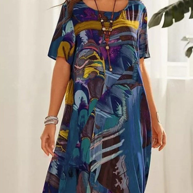 🎉Promoción del último día 50% de descuento💃en elegante vestido de seda de morera Tropical Breeze