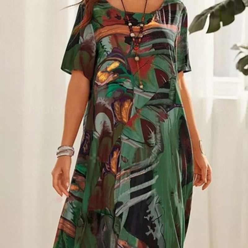 🎉Promoción del último día 50% de descuento💃en elegante vestido de seda de morera Tropical Breeze