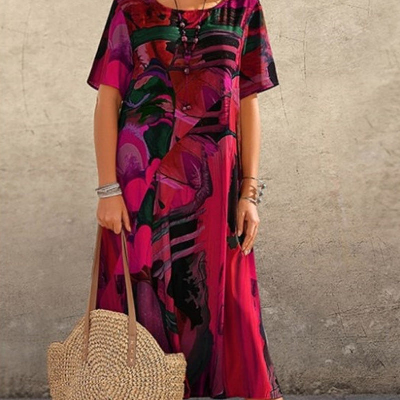 🎉Promoción del último día 50% de descuento💃en elegante vestido de seda de morera Tropical Breeze