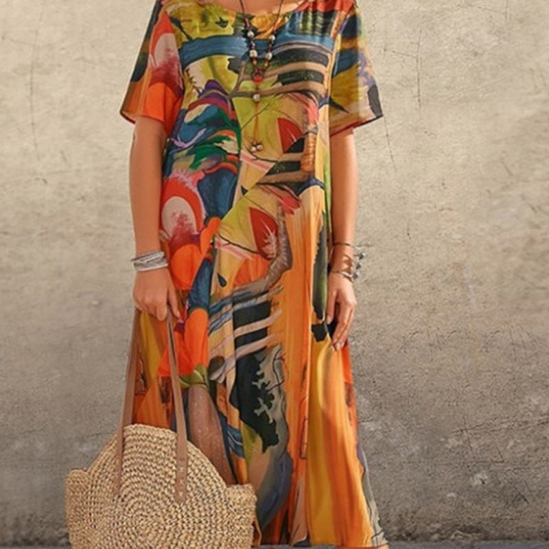 🎉Promoción del último día 50% de descuento💃en elegante vestido de seda de morera Tropical Breeze