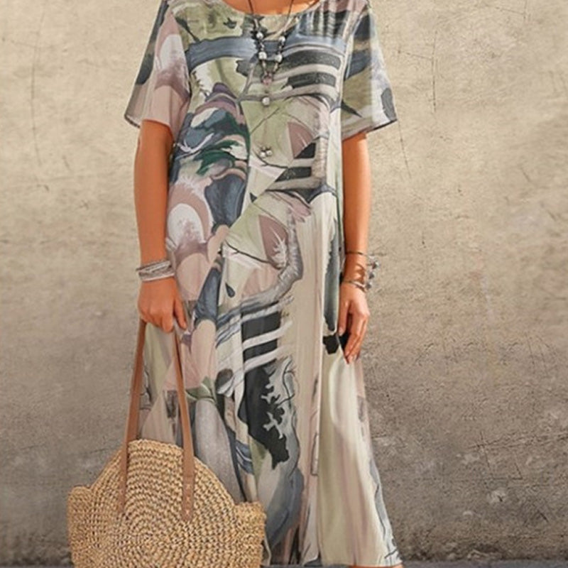 🎉Promoción del último día 50% de descuento💃en elegante vestido de seda de morera Tropical Breeze